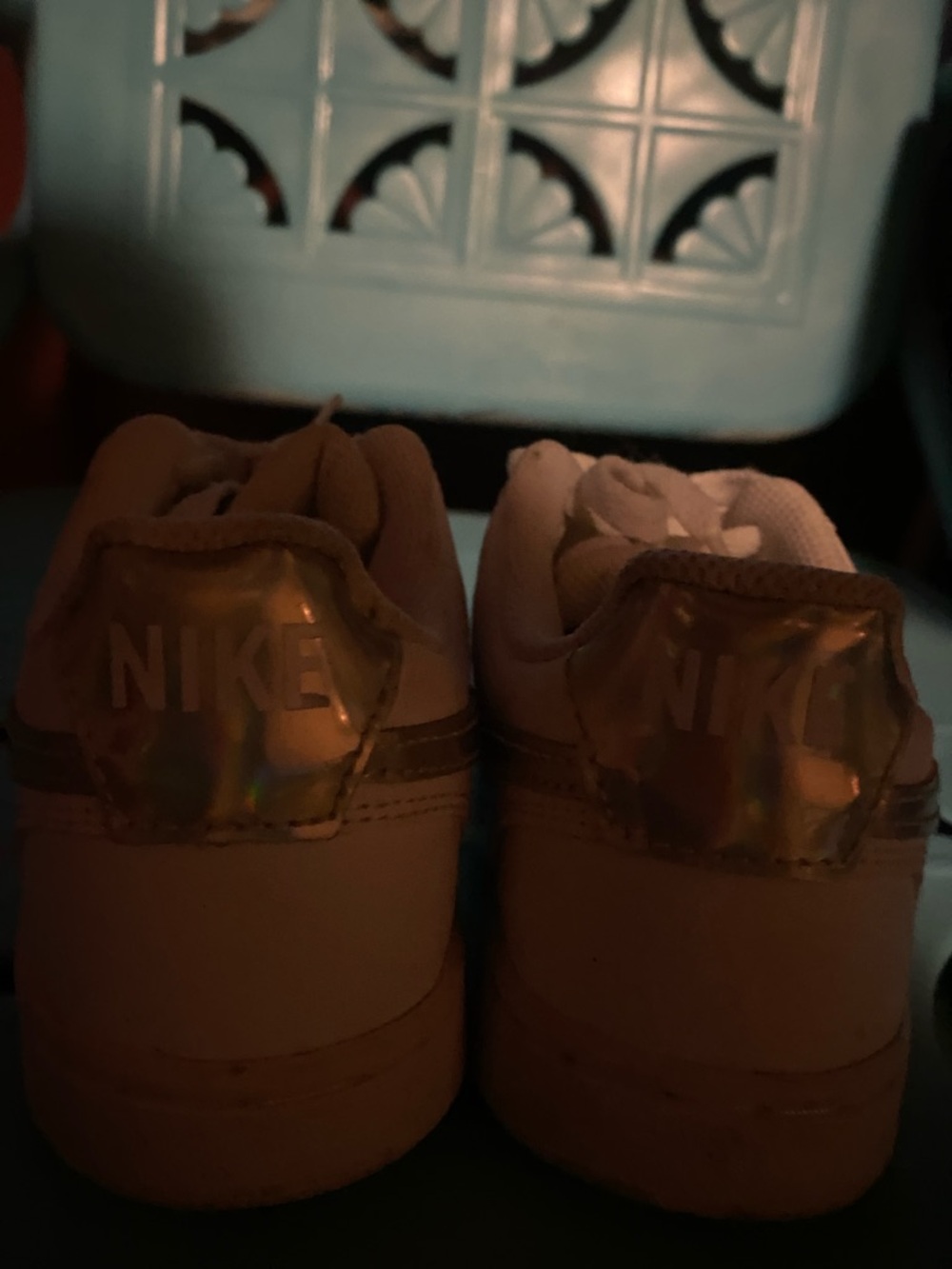 Nike White Sneakers with Holographic Swoosh - Picture 4 of 5